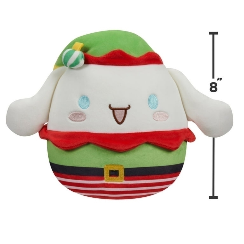Squishmallow Sanrio Green and Red Cinnamoroll Holiday Elf